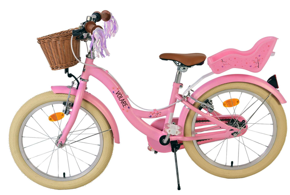 Volare blossom børnecykel - piger - 18 tommer - pink - to håndbremser