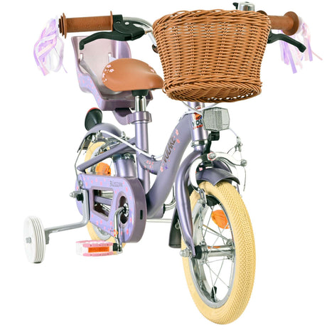 Volare blossom børnecykel - piger - 12 tommer - lilla - to håndbremser