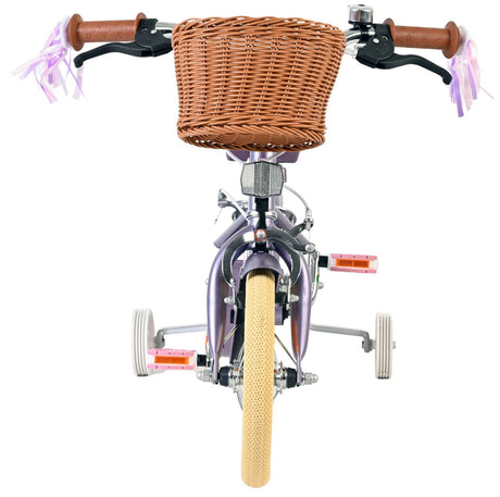 Volare blossom børnecykel - piger - 12 tommer - lilla - to håndbremser