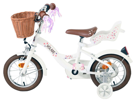Volare blossom børnecykel - piger - 12 tommer - hvid