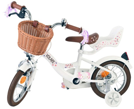 Volare blossom børnecykel - piger - 12 tommer - hvid