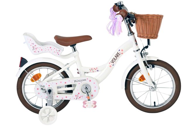 Volare blossom børnecykel - piger - 14 tommer - hvid