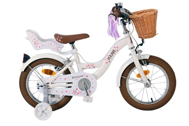 Volare Blossom Børns cykelpiger 14 tommer hvide to håndbremser