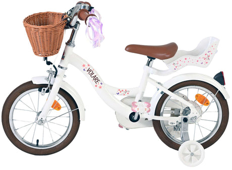 Volare blossom børnecykel - piger - 14 tommer - hvid