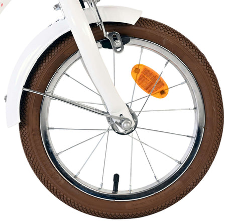 Volare blossom børnecykel - piger - 14 tommer - hvid - to håndbremser