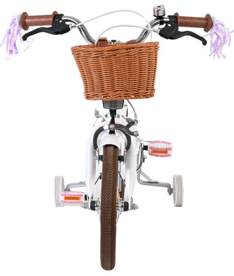 Volare blossom børnecykel - piger - 14 tommer - hvid - to håndbremser