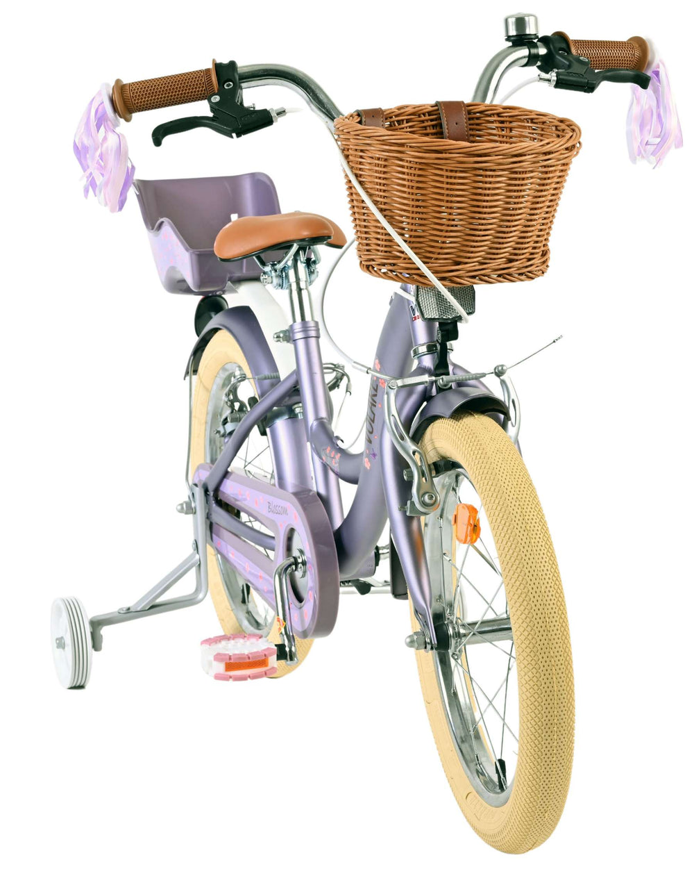 Volare blossom børnecykel - piger - 16 tommer - lilla - to håndbremser