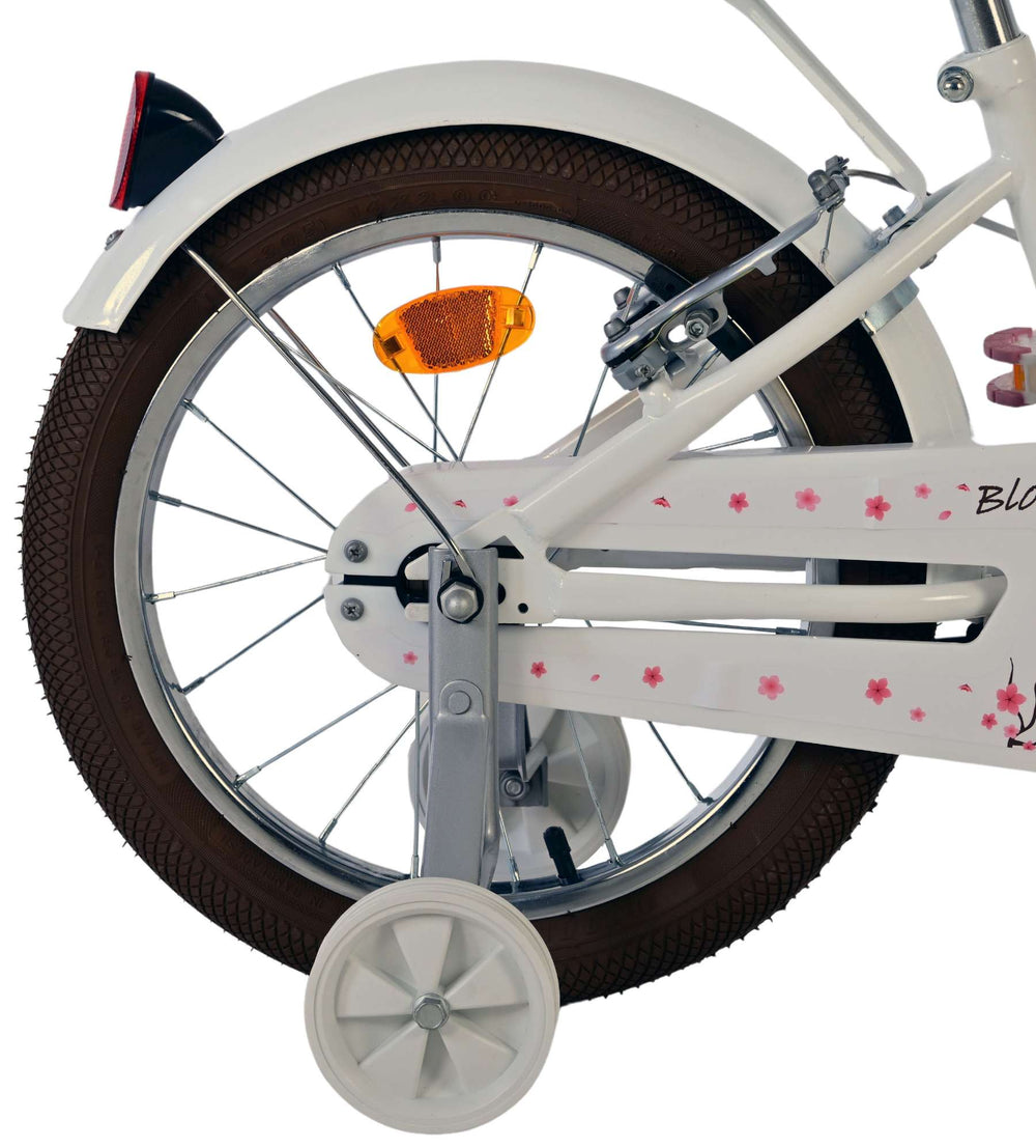 Volare blossom børnecykel - piger - 16 tommer - hvid - to håndbremser