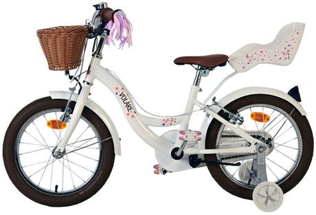 Volare blossom børnecykel - piger - 16 tommer - hvid - to håndbremser