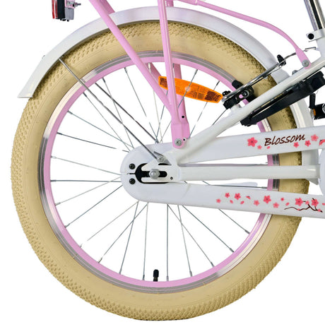 Volare blossom børnecykel - piger - 20 tommer - hvid - to håndbremser