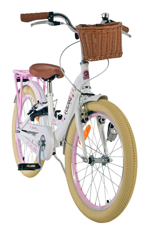 Volare blossom børnecykel - piger - 20 tommer - hvid - to håndbremser