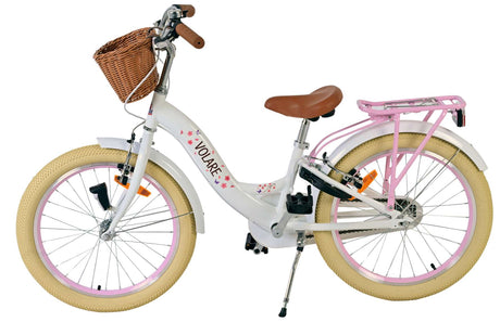 Volare blossom børnecykel - piger - 20 tommer - hvid - to håndbremser