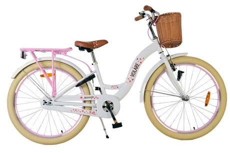 Volare blossom børnecykel - piger - 24 tommer - hvid