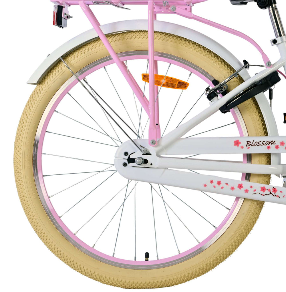 Volare blossom børnecykel - piger - 24 tommer - hvid - to håndbremser