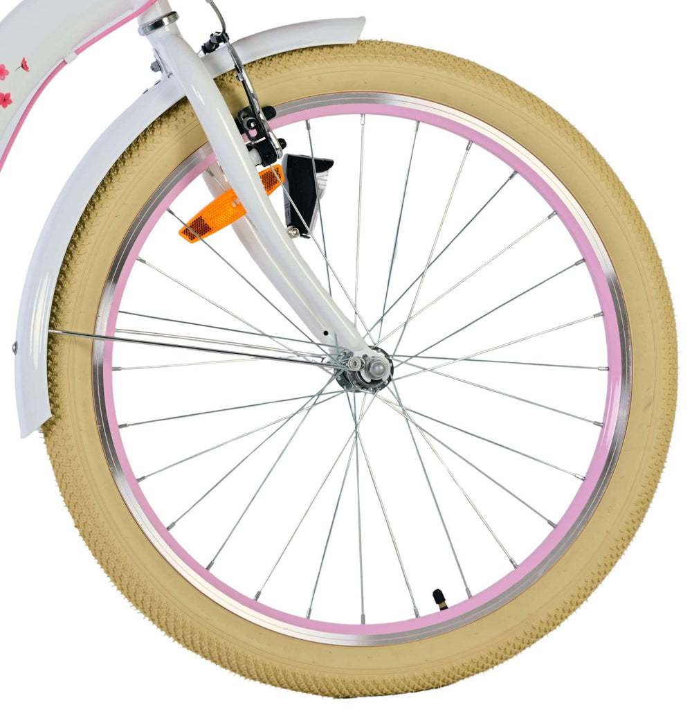Volare blossom børnecykel - piger - 24 tommer - hvid - to håndbremser