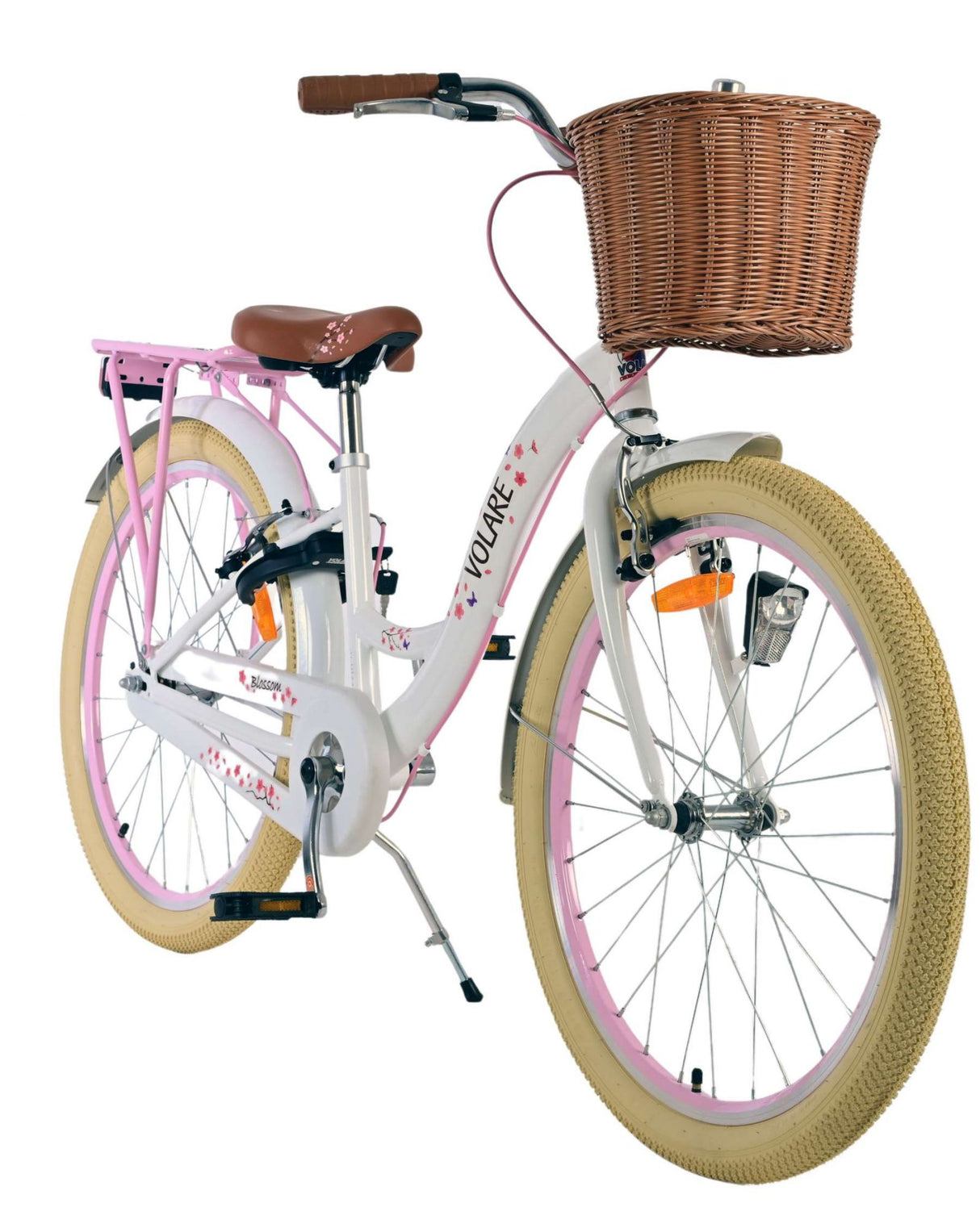 Volare blossom børnecykel - piger - 24 tommer - hvid - to håndbremser