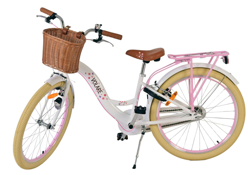Volare blossom børnecykel - piger - 24 tommer - hvid - to håndbremser