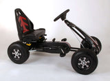Volare go kart racerbil - drenge - store - pneumatiske dæk - sorte