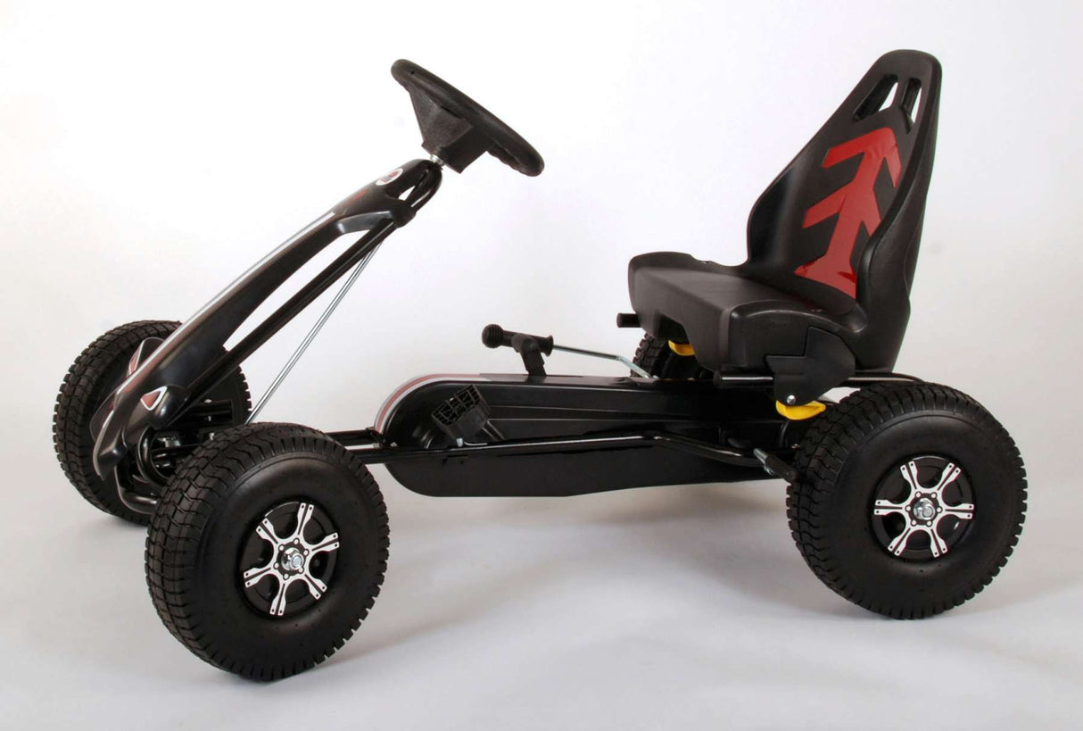 Volare go kart racerbil - drenge - store - pneumatiske dæk - sorte