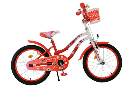 Volare dejlig børnecykel - piger - 18 tommer - rød hvid