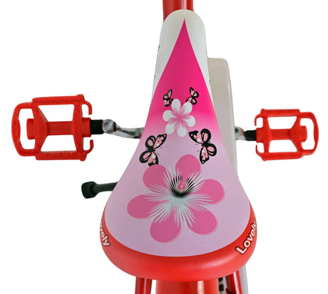 Volare dejlig børnecykel - piger - 18 tommer - rød hvid