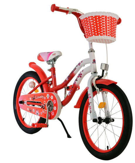 Volare dejlig børnecykel - piger - 18 tommer - rød hvid