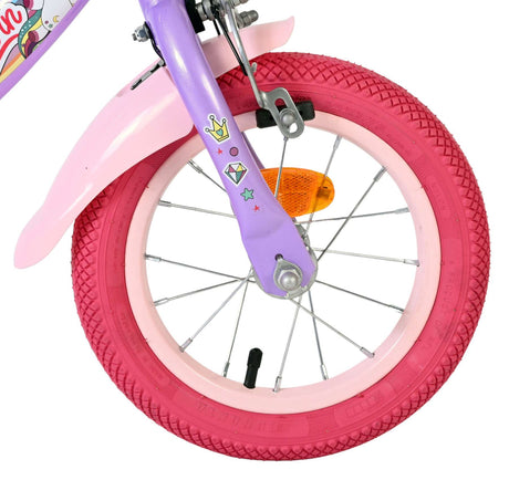 Volare enhjørning børnecykel - piger - 12 tommer - lilla - to håndbremser