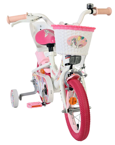 Volare enhjørning børnecykel - piger - 12 tommer - hvid