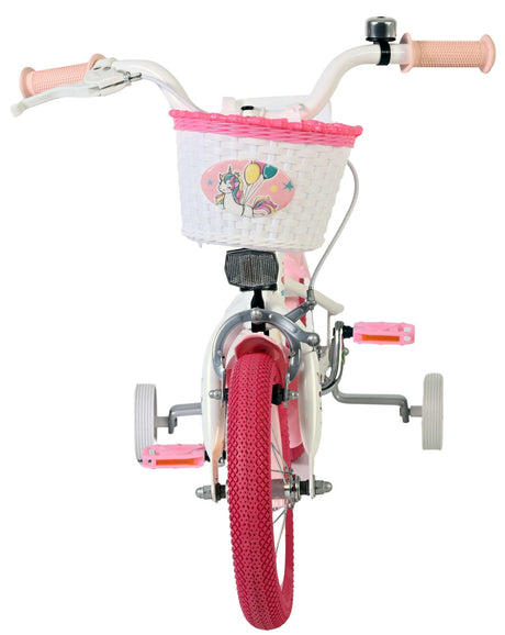 Volare enhjørning børnecykel - piger - 12 tommer - hvid