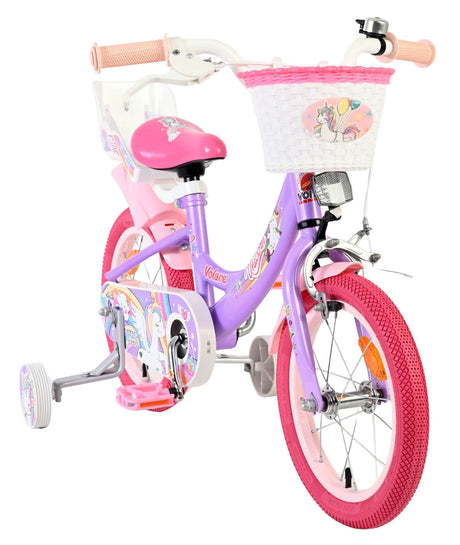 Volare enhjørning børnecykel - piger - 14 tommer - lilla