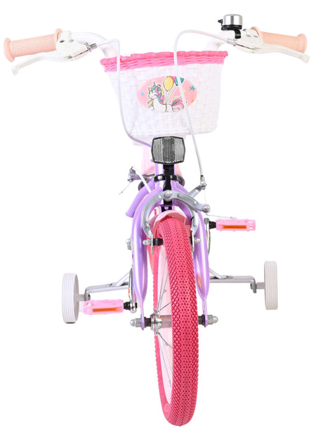 Volare unicorn kinderfiets - meisjes - 14 inch - paars - twee handremmen