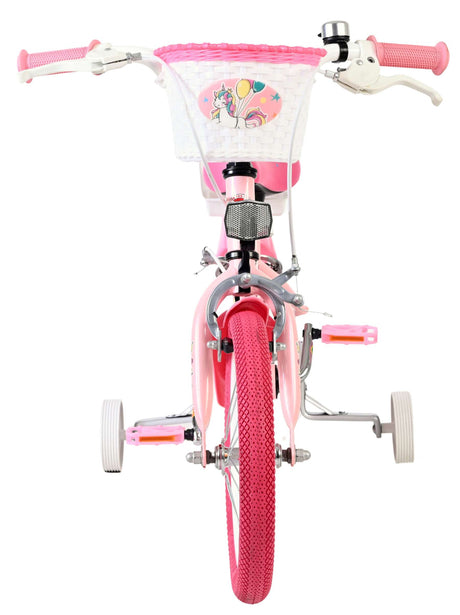 Volare enhjørning børnecykel - piger - 14 tommer - pink - to håndbremser