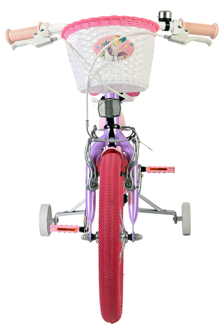 Volare enhjørning børnecykel - piger - 16 tommer - lilla - to håndbremser