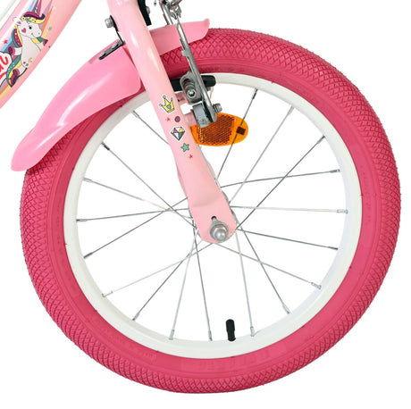 Volare enhjørning børnecykel - piger - 16 tommer - pink - to håndbremser