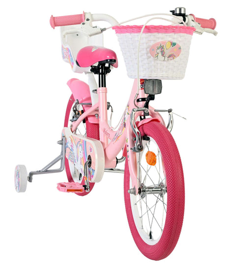 Volare enhjørning børnecykel - piger - 16 tommer - pink - to håndbremser