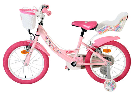 Volare enhjørning børnecykel - piger - 16 tommer - pink - to håndbremser