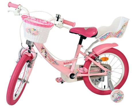 Volare enhjørning børnecykel - piger - 16 tommer - pink - to håndbremser