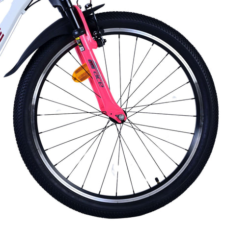 Volare xc race børnecykel - 24 tommer - hvid pink - 21 speed