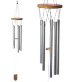 Vindklokke i træ med metalrør 88cm