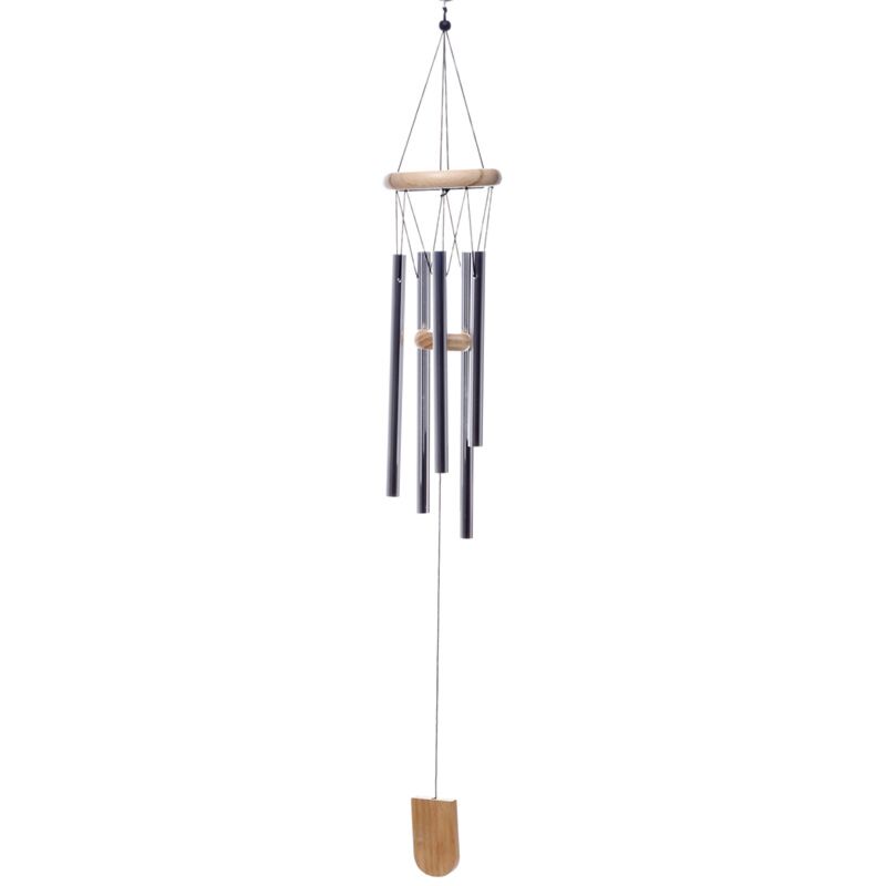 Vindklokke i træ med metalrør 58cm