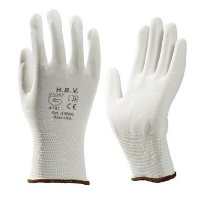 Arbejdshandske pu coated hvid mt10 | 12 stk