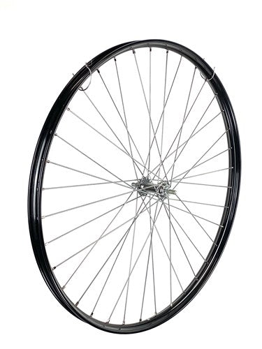 Forhjul 28 x 1 1 2 tommer aluminium sort med rørledning