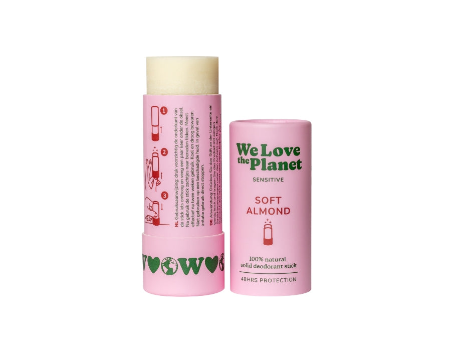 Vi elsker planet deo stick blød mandel - følsom - 40g
