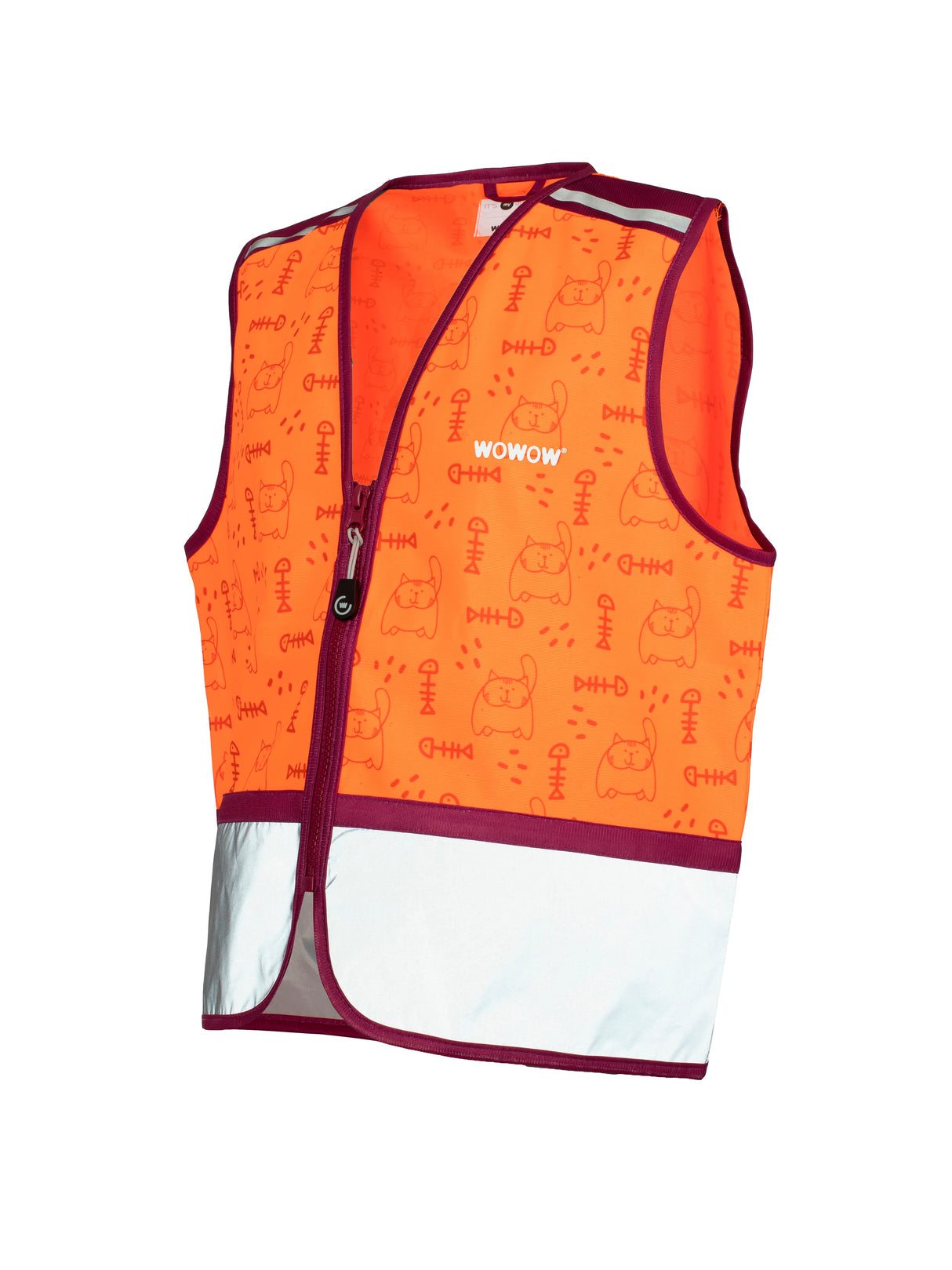 Wowow børnevest lynlås orange l