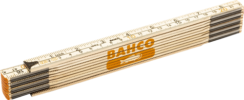 Bahco foldelineal i træ 2 meter metrisk