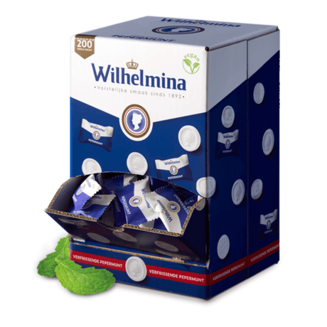 Wilhelmina pebermynte vegansk enkeltpakke (200 stk.)