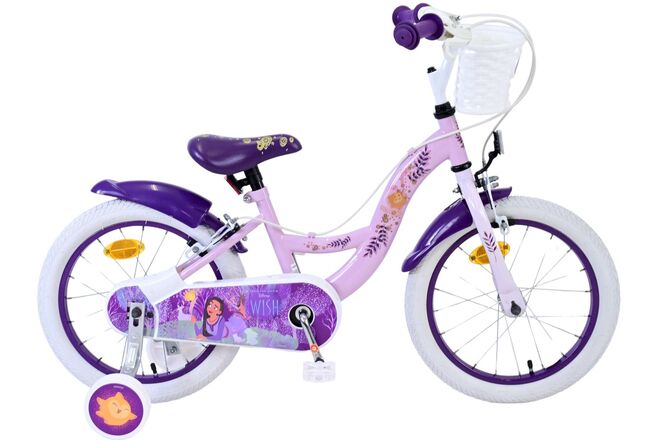 Wunsch Disney Wish børnecykel - piger - 16 tommer - lilla - to håndbremser