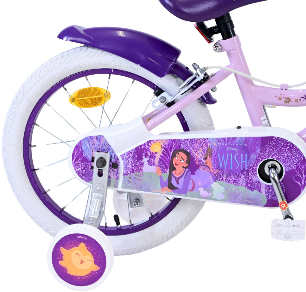 Wunsch Disney Wish børnecykel - piger - 16 tommer - lilla - to håndbremser