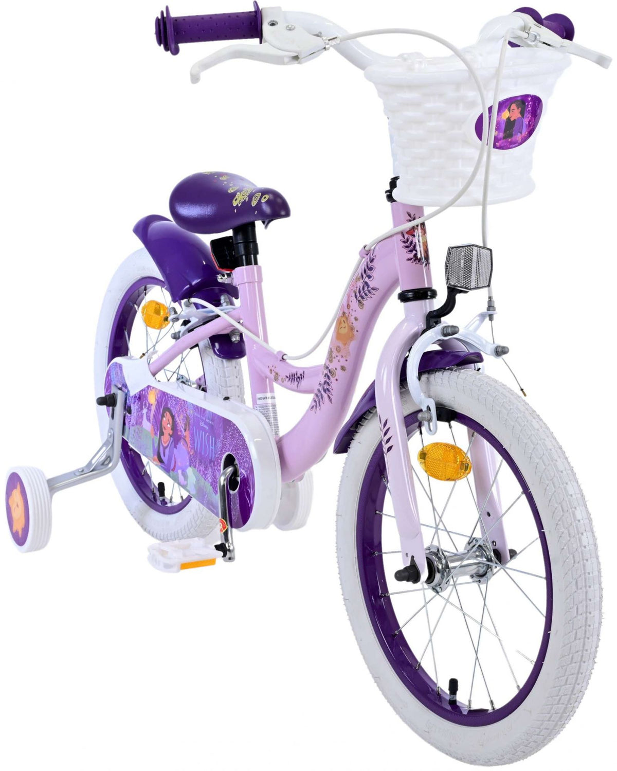 Wunsch Disney Wish børnecykel - piger - 16 tommer - lilla - to håndbremser