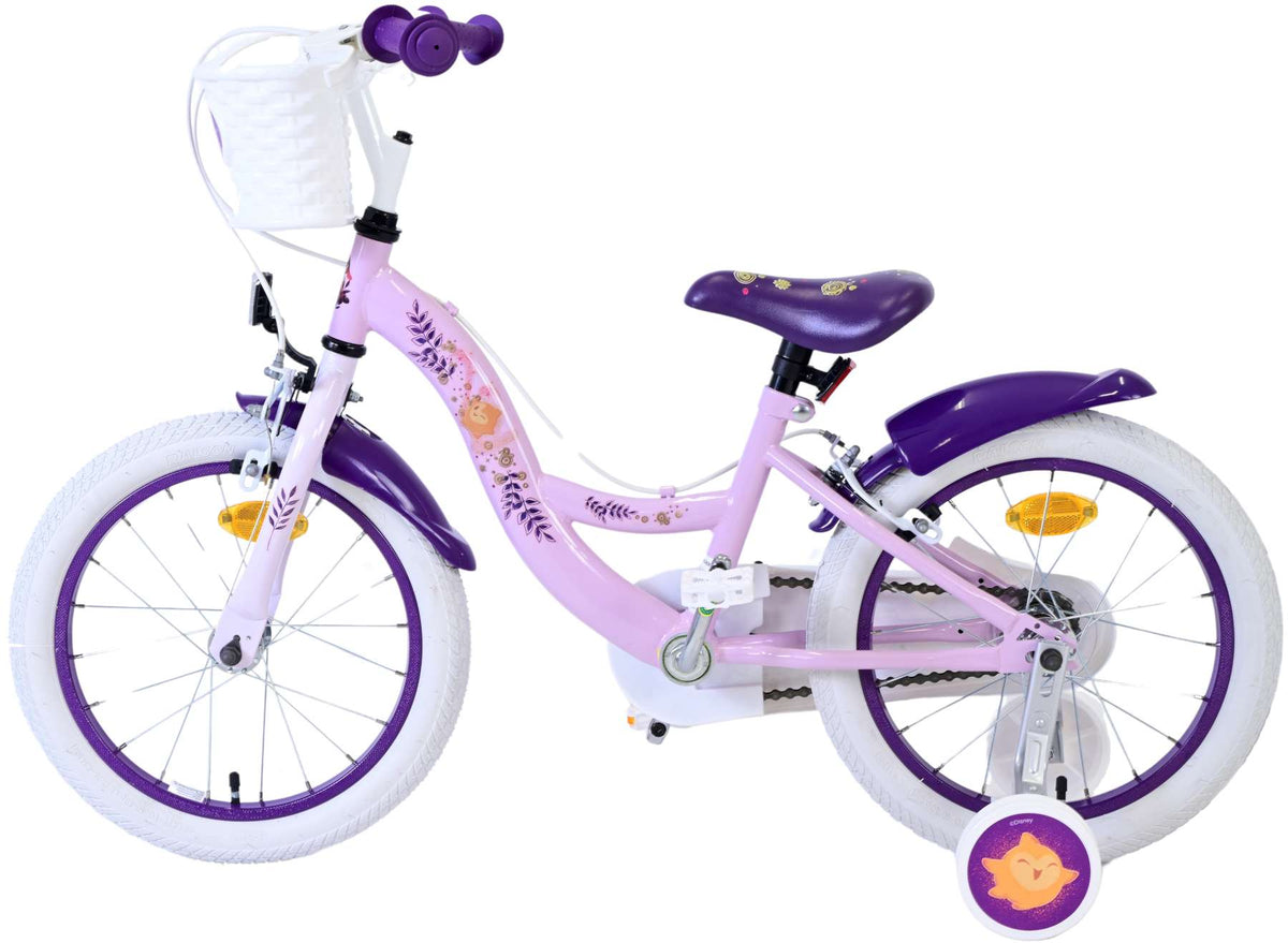 Wunsch Disney Wish børnecykel - piger - 16 tommer - lilla - to håndbremser